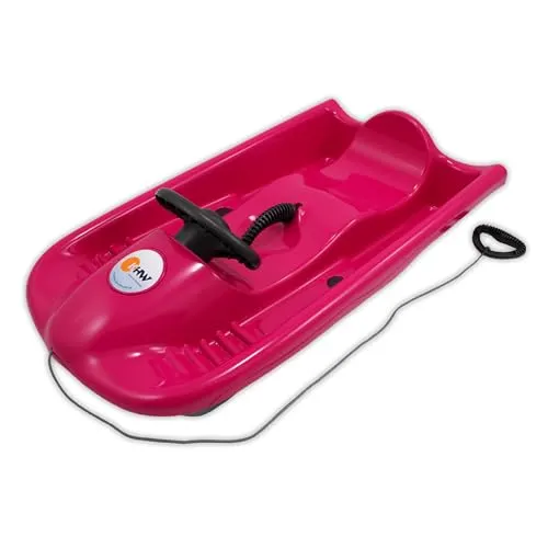 KHW Snow Flyer Lenkschlitten | Rosa | Highspeed Rodel ab 6 Jahren | HDPE Performance-Kunststoff | Metallbremse & ergonomischer Sitz | TÜV & Spiel gut | bis 80 kg