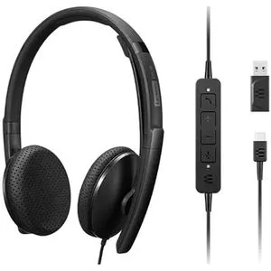Lenovo Wired Voip Headset UC (Kabelgebunden, USB-C) - Telefonie, Office Headset mit hochwertigem Klang und komfortablem Tragegefühl, ideal für professionelle VoIP-Anwendungen.