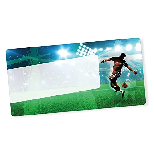 itenga 40x Buchetiketten Heftetiketten 9x4,5cm I Schulheft Etiketten I Namensschild beschreibbar selbstklebend Aufkleber aus Haftpapier (Fussball)