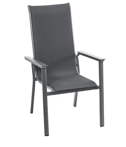 Dehner Gartenstuhl Cleveland - Stapelbarer Outdoorstuhl aus Aluminium - Essstühle für den Außenbereich, stapelbar und platzsparend. Mit pulverbeschichtetem Aluminiumgestell für sicheren Stand und ideal für Outdoor-Nutzung, bis 100 kg belastbar.