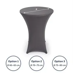 Blumtal Stehtischhusse Stretchbezug Stehtisch Hussen, Elegante Stehtischhusse für Bistrotische grau 80 - 85 cm