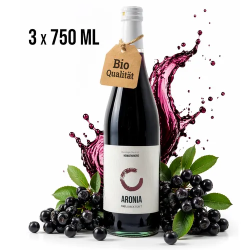 Heimathungrig-Bio Aronia Direktsaft 3 x 0,75L