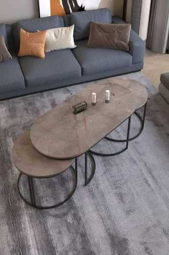 Satztisch ‘Halikko’ 3er Set mit Couchtisch und 2 Beistelltischen