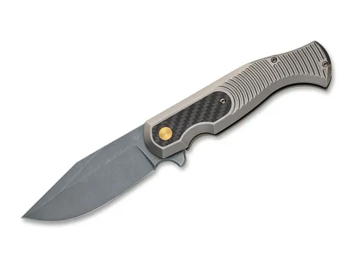 Fox Knives Eastwood Tiger Titan CF Taschenmesser - Das Fox Knives Eastwood Tiger Titan CF ist ein robustes Taschenmesser mit Klinge aus CPM-S-90V und ergonomischem Griff aus Titan. Ideal für den täglichen Einsatz, inklusive Clip und Lederetui.