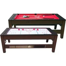 Cougar Reverso Billard & Airhockey Tisch 6ft in Braun / Rot - Multifunktionaler Tisch für Billard und Airhockey, ideal für Spielzimmer und Freizeit, sorgt für stundenlangen Spielspaß.