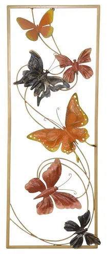Schmetterling Wanddekoobjekt, 29x75 cm - Moderne Wanddekoration aus Metall mit romantischem Schmetterlingsmotiv, ideal für jeden Raum und leicht zu reinigen.