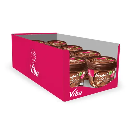 Nougat-Creme Classic Palmölfrei, Karton, 8x375 g von viba