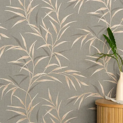 Guido Maria Kretschmer Vliestapete Blätter Floral Grau Braun Metallic (4,41€/1qm