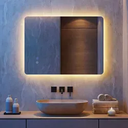 COSTWAY LED-Badezimmerspiegel 50x70 cm mit Smart-Touch und Memory-Funktion - Eleganter LED-Badezimmerspiegel mit einstellbarer Helligkeit und Lichtfarbe. Das innovative beschlagfreie Design sorgt für klare Sicht, selbst bei Dampf. Einfache Wandmontage und langlebiges gehärtetes Glas für Sicherheit und Stil.