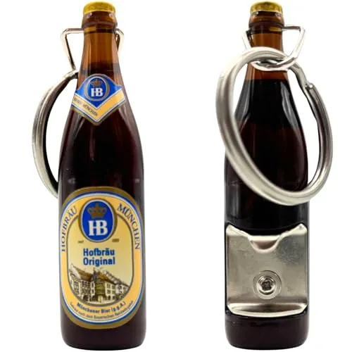 Flaschenöffner Schlüsselanhänger Original Hofbräuhaus München, Bieröffner/Bottle Opener für Bierflasche und Getränke, tolle Bier Geschenke für Männer, Schlüsselbund