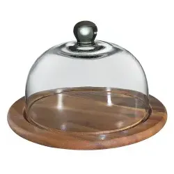 Zassenhaus Akazie Käseglocke mit Glasdeckel 055870, Durchmesser: 30 cm - Sonstige Küchenhelfer, stilvolle Käseglocke aus nachhaltigem Akazienholz für optimale Käseaufbewahrung und vollen Geschmack.