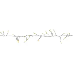 LED-Clusterlightkette 7,2m Länge warmweiß Draht silber IP44