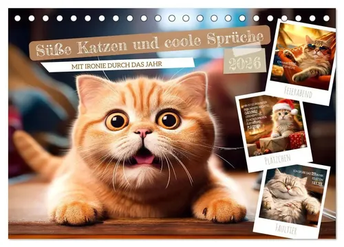 Melanie Viola | Süße Katzen und coole Sprüche (Tischkalender 2026 DIN A5...