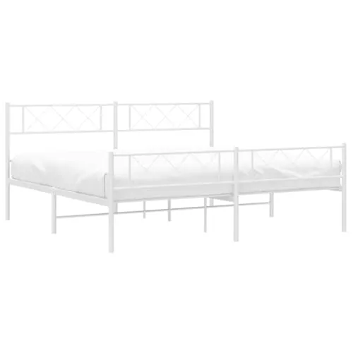 vidaXL Metallbett 200x200cm - Robustes Doppelbett aus pulverbeschichtetem Stahl, mit praktischem Kopf- und Fußteil sowie zusätzlichem Stauraum unter dem Bett – ideal für Schlafzimmer und Gästezimmer.