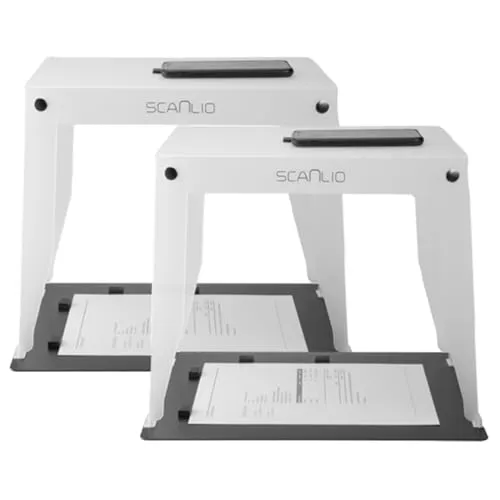 SCANLIO Pro Scanbox - Faltbare Handy Scanner Halterung für mobiles Scannen - Mobiler Scanner für Dokumente - Der SCANLIO Pro ermöglicht einfaches, verwacklungsfreies Scannen mit dem Smartphone. Faltbar, tragbar und kompatibel mit allen gängigen Scan-Apps.
