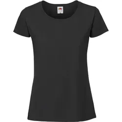 Fruit of the Loom LADIES RINGSPUN PREMIUM T - Damen T-Shirt aus 100% gekämmte, ringgesponnene Baumwolle, schwarz, M