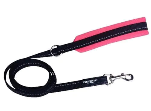 Bequeme Leine mit gepolstertem neonfarbenem Griff, Rosa