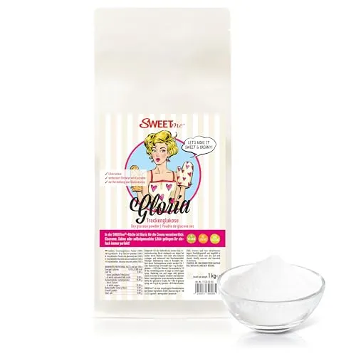 SWEETme® Glukose Pulver 1 kg - Gloria Trockenglukose, Glucose, Glukose,Likörzucker, Lebensmittelqualität, Eisherstellung, ohne Zusätze