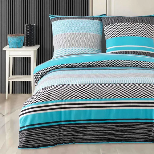 Buymax® 2-teiliges Bettwäsche Set 155x220 cm aus 100% Baumwolle Biber Flanell mit Reißverschluss - Kuschelige Biber-Bettwäsche aus 100% Baumwolle für besten Schlafkomfort. Mit praktischem Reißverschluss und pflegeleichtem Material. Ideal für ein angenehmes Bettgefühl.