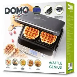 Domo Waffel Genius DO9219W - Intelligentes Waffeleisen - Waffeleisen mit hochwertigem Material und flexibler Gestaltung für perfekte Waffeln nach Ihrem Geschmack.