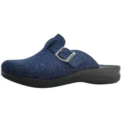Fly Flot Damen Hausschuh Filz Pantoffel 320302 - Blau, Größe 37 - Hausschuhe aus recyceltem PET-Filz, leicht und rutschfest mit verstellbarem Riemen für optimalen Tragekomfort und umweltfreundliches Wohlfühlen.