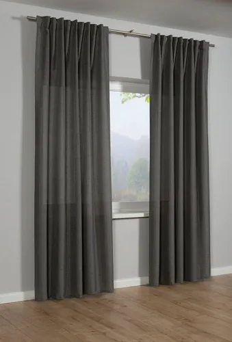 GARDINIA Gardine Schal mit Strukturdeko in silber von GARDINIA