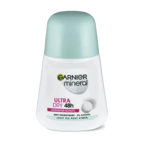 Garnier Anti-Transpirant Mineral UltraDry 50 ml - Deo mit bis zu 48 Stunden Schutz vor Körpergeruch und Achselnässe, schnell trocknend und ohne Rückstände - ideal für den aktiven Alltag.