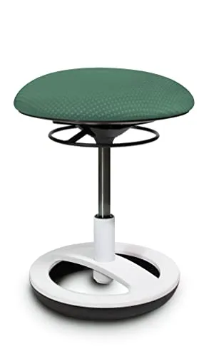 TOPSTAR Sitzhocker Sitness Bobby für Kinder, Standfußring Alu weiß lackiert, Stoff, Mintgrün