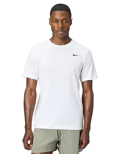 Nike Herren T-Shirt Dri-Fit in Weiß/Schwarz, XL - Hochwertiges sportliches T-Shirt für aktive Männer, mit feuchtigkeitsregulierender Technologie für optimalen Tragekomfort.