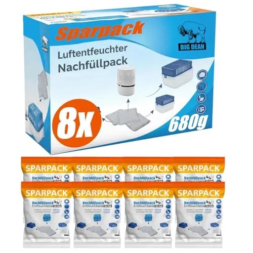 Luftentfeuchter Nachfüllpack 8 x 680 Gramm Premium Granulat