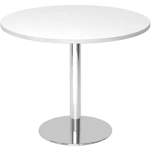 Hammerbacher Besprechungstisch 100cm rund Weiß/Chrom in weiß von Hammerbacher