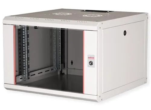 ROLINE Wandgehäuse Pro 7 HE 19 Zoll 600x600 grau - Servergehäuse mit modularer, abschließbarer Fronttür aus gehärtetem Glas, ideal für flexible Netzwerkverkabelung und hohe Traglast von 100 kg.