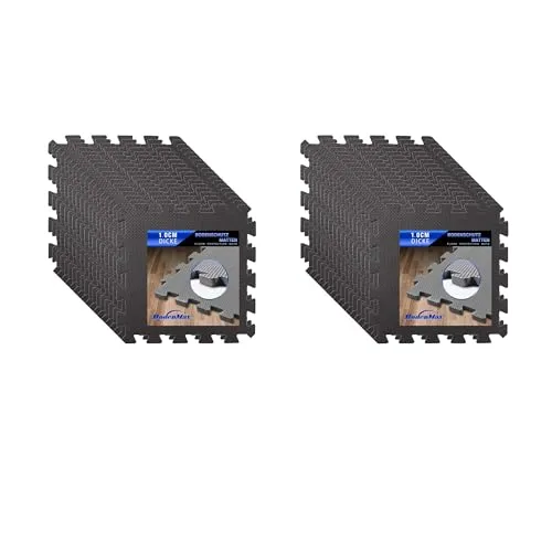 BodenMax Bodenschutzmatte - Rutschfeste Fitness Sportmatte 30x30cm - Sportmatten für Fitness und Kampfsport, schützen den Boden vor Kratzern und Geräuschen. 36 Stück, leicht zu verlegen und wasserdicht für optimalen Halt.