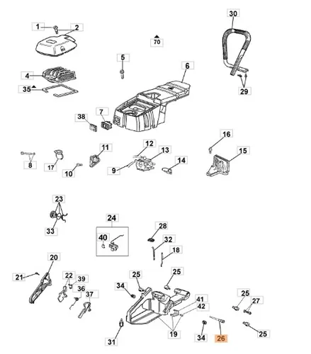 Auspuff Kettensäge Modelle GS630 ORIGINAL OLEOMAC 099900083BR 099900083B