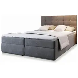 MASSENO Boxbett mit Bettkasten Glos, grau - 160 cm Breite - Polsterbett mit praktischem Bettkasten für zusätzlichen Stauraum, hochwertige Materialien für besten Schlafkomfort. Ideal für moderne Schlafzimmer!