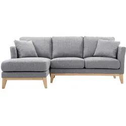 Ecksofa OSLO links – Skandinavisches Design in Hellgrau von Miliboo