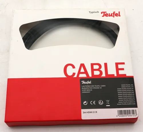 Teufel High-Speed HDMI® Kabel mit Ethernet (200 cm) - HiFi-Kabel für 4K 3D Unterstützung bei 50/60p, perfekt für zukünftige Heimkino-Erlebnisse mit vergoldeten Anschlüssen und Knickschutz.