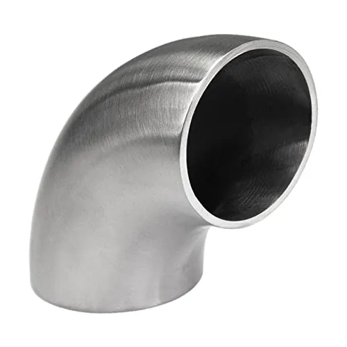 PRIOstahl Schweißbogen Rohrbogen Rohrverbinder Verbinder 90 Grad x 1 Stück Ø 42,4mm Verbindung Bogen Rundbogen zum Schweißen für Rundrohre Rohre Handlauf Geländerbau Rostfrei aus Edelstahl V2A
