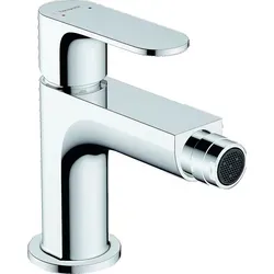 Hansgrohe Bidetmischer Rebris S mit Zugstangen-Ablaufgarnitur - Badkeramik-Zubehör mit einstellbarer Temperaturbegrenzung und effizienten 5 l/min Durchfluss für optimalen Komfort.