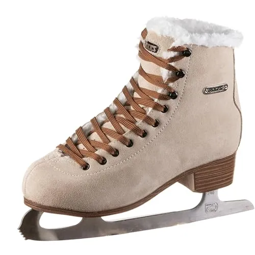 Roces Wildleder Eco-Fur - Damen Schlittschuhe in Braun, anatomische Polsterung und rostfreie Stahlklinge für hohe Leistung