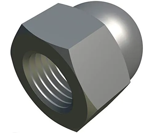Sechskantmutter M14 Verriegelungsmuttern Dome Cap verzinkt Abdeckung Kappe ästhetisch für Schrauben/Bolzen – Schutzkappe nach DIN 1587, silberfarben (14 mm)
