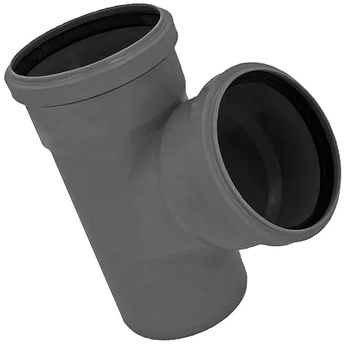 HT Abzweig DN32 auf DN32 Winkel 67° Grad Abzweig Außendurchmesser 32mm 3,2cm x Rohr AußenØ 32mm 3,2cm 2 Steck Muffen Gummi Dichtungen Abwasser Abfluss Leitung HTA Kunststoff PP grau