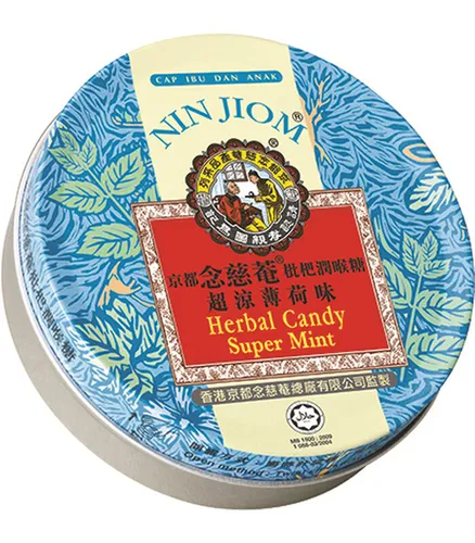 NIN JOIM Wollmispel-Halspastillen, Minze, Blechdose, 60 g