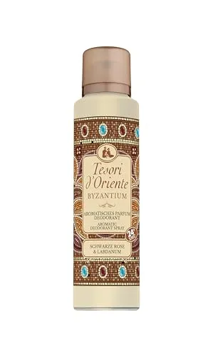 TESORI D’ORIENTE aromatisches Parfum Deodorant 'Byzantium' 150 ml, mit schwarzer Rose & Labdanum, 24 h Schutz, Wellness-Ritual für Körper & Sinne