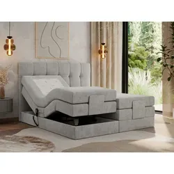 MKS MEBLE Boxspringbett Vittoria 140 x 200 cm elektrisch verstellbar - Betten: Komfortables Boxspringbett mit elektrisch verstellbarer Matratze und zwei unabhängigen Steuerungen für individuellen Schlafkomfort.