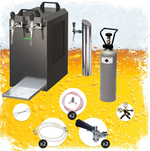 Zapfanlage STREAM 80K - Komplett Set für kühles Bier - Zapfanlage STREAM 80K - Professionelle Bierzapfanlage mit Durchlaufkühler, bis zu 90 Liter/h Kühlleistung, schnell einsatzbereit in nur 5-10 Minuten, ideal für Zuhause und Gartenpartys.