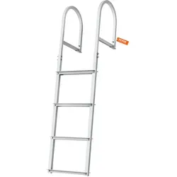 VEVOR Badeleiter 4 Stufen mit Handlauf - Leiter für Boot und Yacht, rutschfeste Gummiauflage für sicheren Halt, max. Tragkraft 500 lbs (227 kg), ideal für den Einstieg ins Wasser.