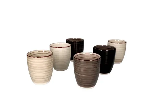 MamboCat Becher 6er Set Kaffeebecher Grey OHNE Henkel in grau von MamboCat