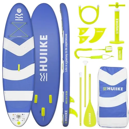 HUIIKE Stand Up Paddling Board mit hochwertigem Zubehör - Aufblasbares Stand Up Paddle Board Set, ideal für Wellenreiten, Yoga und Angeln, inklusive Rucksack, Paddel und Sicherheits-Leash – perfekt für Wasserabenteuer!