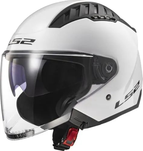 LS2 Jet-Motorradhelm Copter II SOLID Gloss White XL - Urban- und Straßen-Jethelm mit ECE 22.06-Zulassung, gefertigt aus hochwertigem HPTT-Material für optimalen Schutz und Komfort.